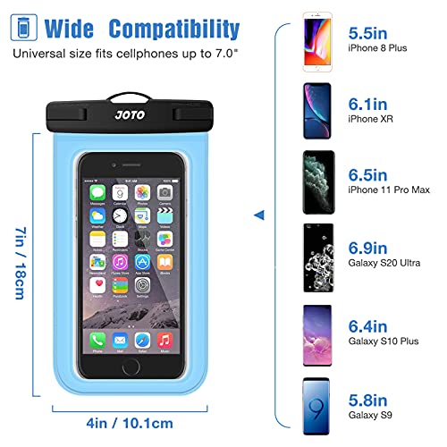 JOTO Funda impermeable universal para iPhone 11, Pro Max Xs Max XR X 8 7 6S Plus SE 2020, Galaxy S20 Ultra S20+ S10 Plus S10e S9 Plus S8/Note 10+9, Pixel 4 XL hasta 6.9