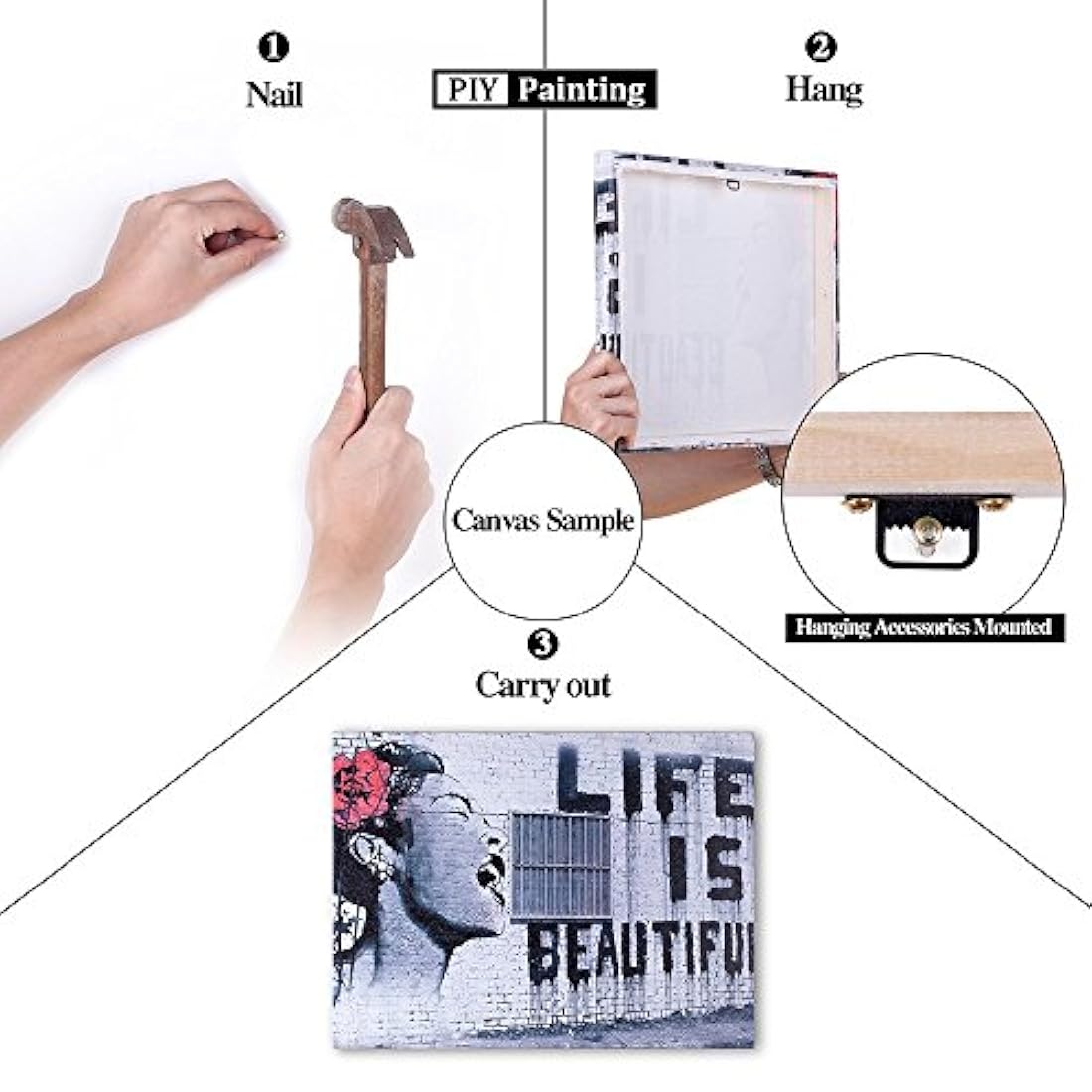 White Tiger Picture Decor para el dormitorio