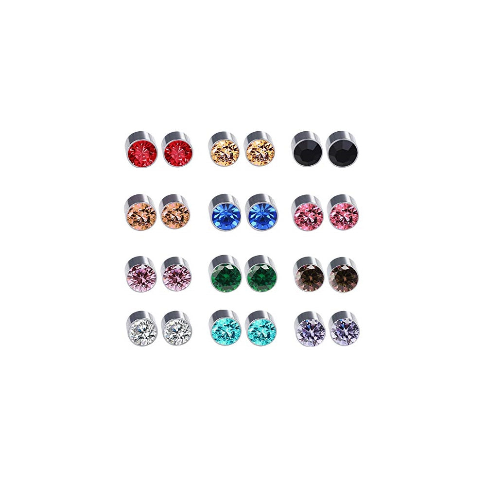 Aretes con clip magnético diseño de cristales y flores