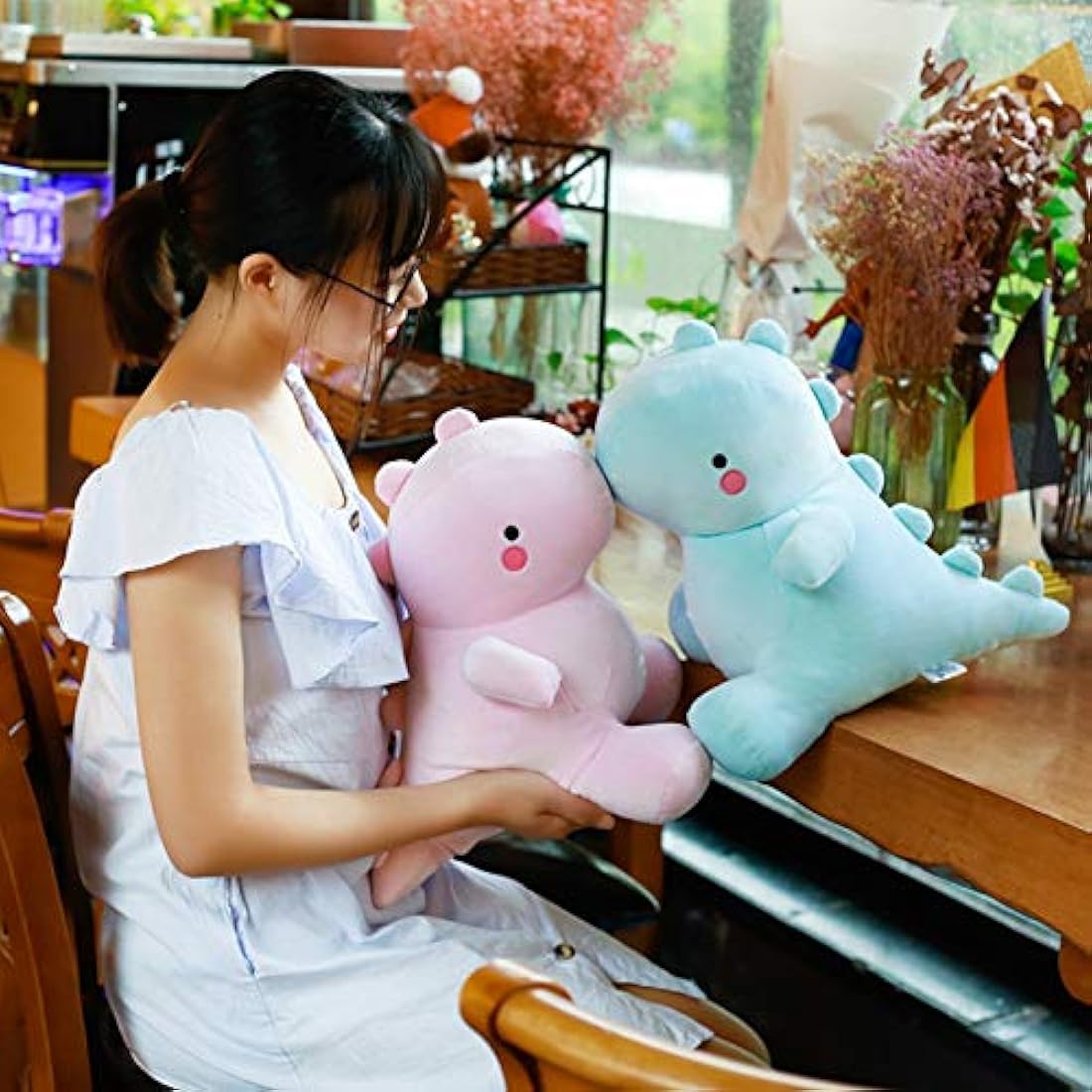 Peluche para niños de dinosaurio color azul de 12 in. Vhyhcy