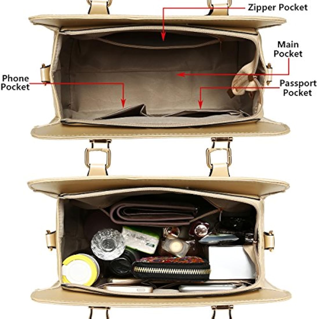 Bolso de mano para mujer, bolso de hombro, bolso de 4 piezas