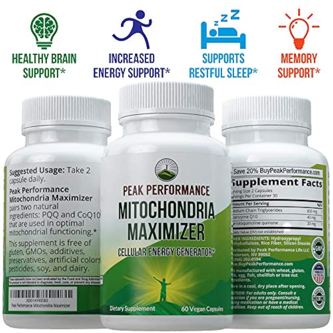 suplemento de soporte mitocondrial con aceite MCT