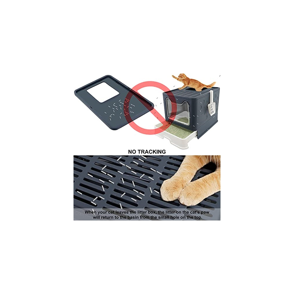 Caja de arena plegable para gatos con tapa