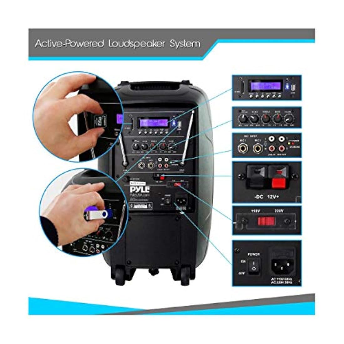 Parlante Portátil inalámbrico PYLE-PRO PPHP109WMU