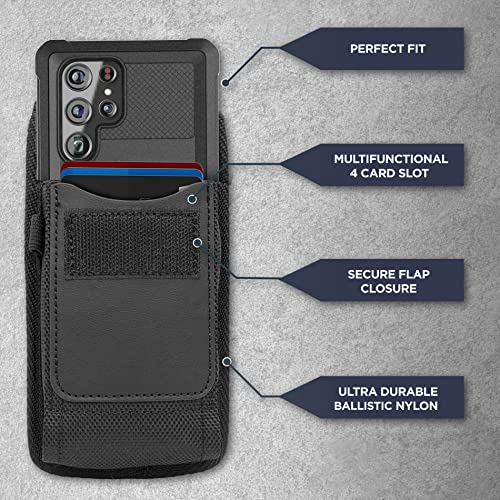 Encased Funda para cinturón 2 en 1 con funda resistente para Samsung Galaxy S22 Ultra – Funda a prueba de golpes con clip de nailon balístico (S22-ULTRA)