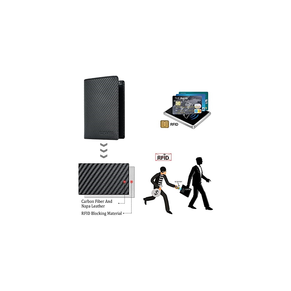 Porta Documentos y Tarjetas plegable de piel con bloqueo