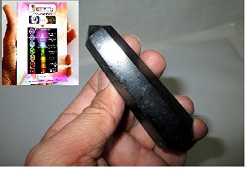 Genuino Negro 6 Facetas Aura Cristal de roca Natural Pulido