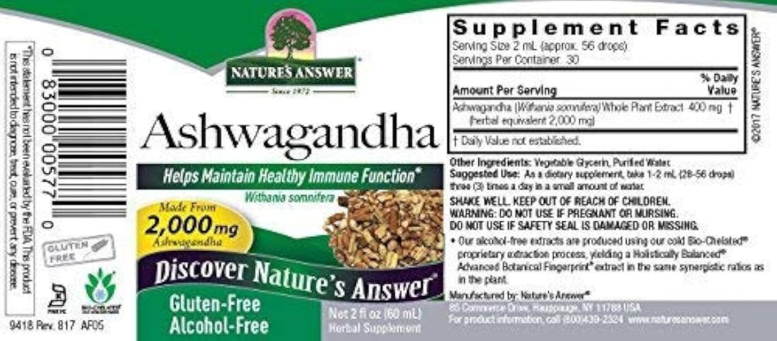libre de raíz Ashwagandha, 2 fl oz