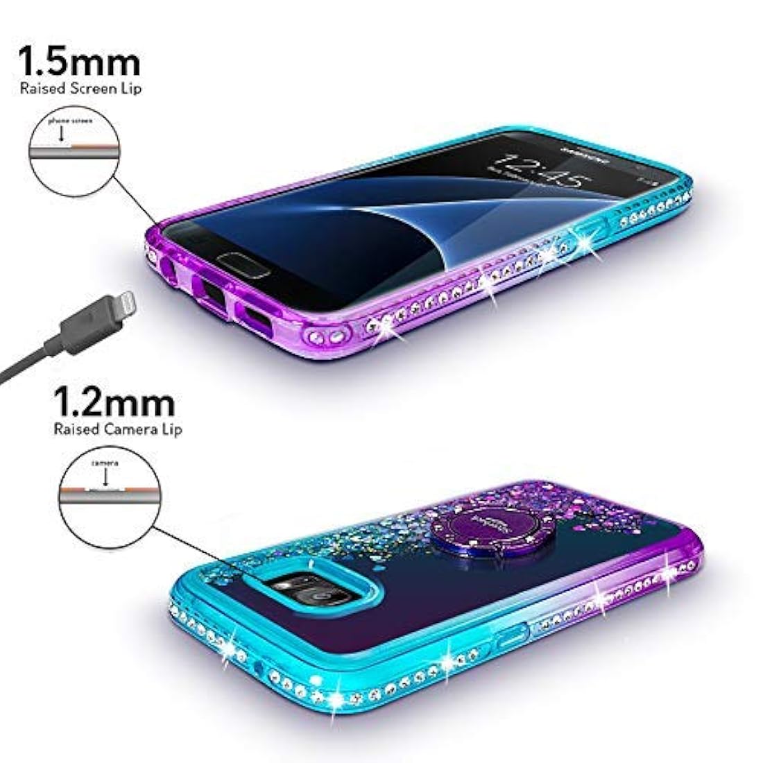 Funda para Galaxy S7 líquida holográfica