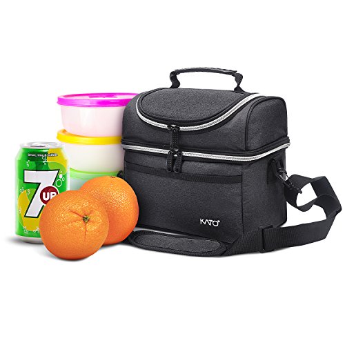 Bolsa de almuerzo con aislamiento, tela Oxford, negro