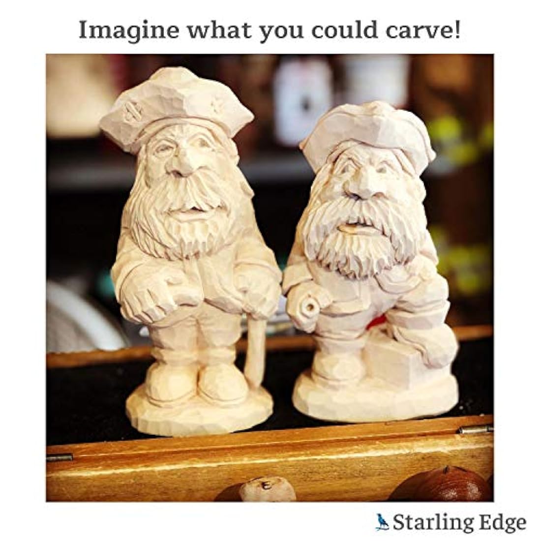 Kit de tallado de madera con bloques en blanco sin terminar