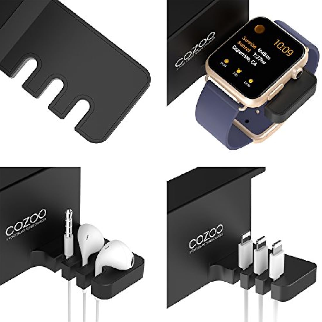 COZOO - Soporte para auriculares con USB Soporte para auriculares con cargador USB.