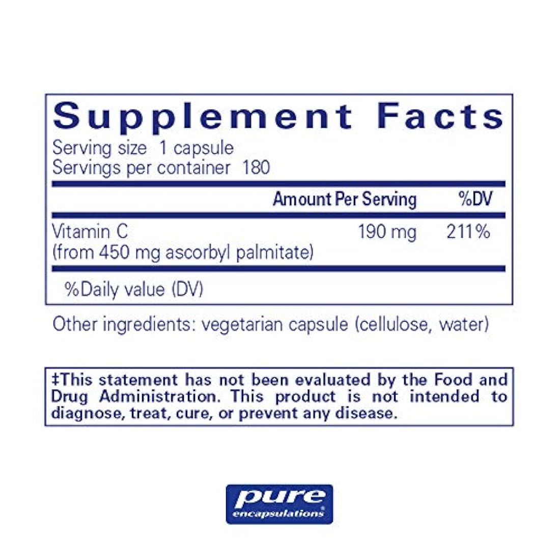 Encapsulaciones puras Palmito de ascorbilo 7.66E 11 1