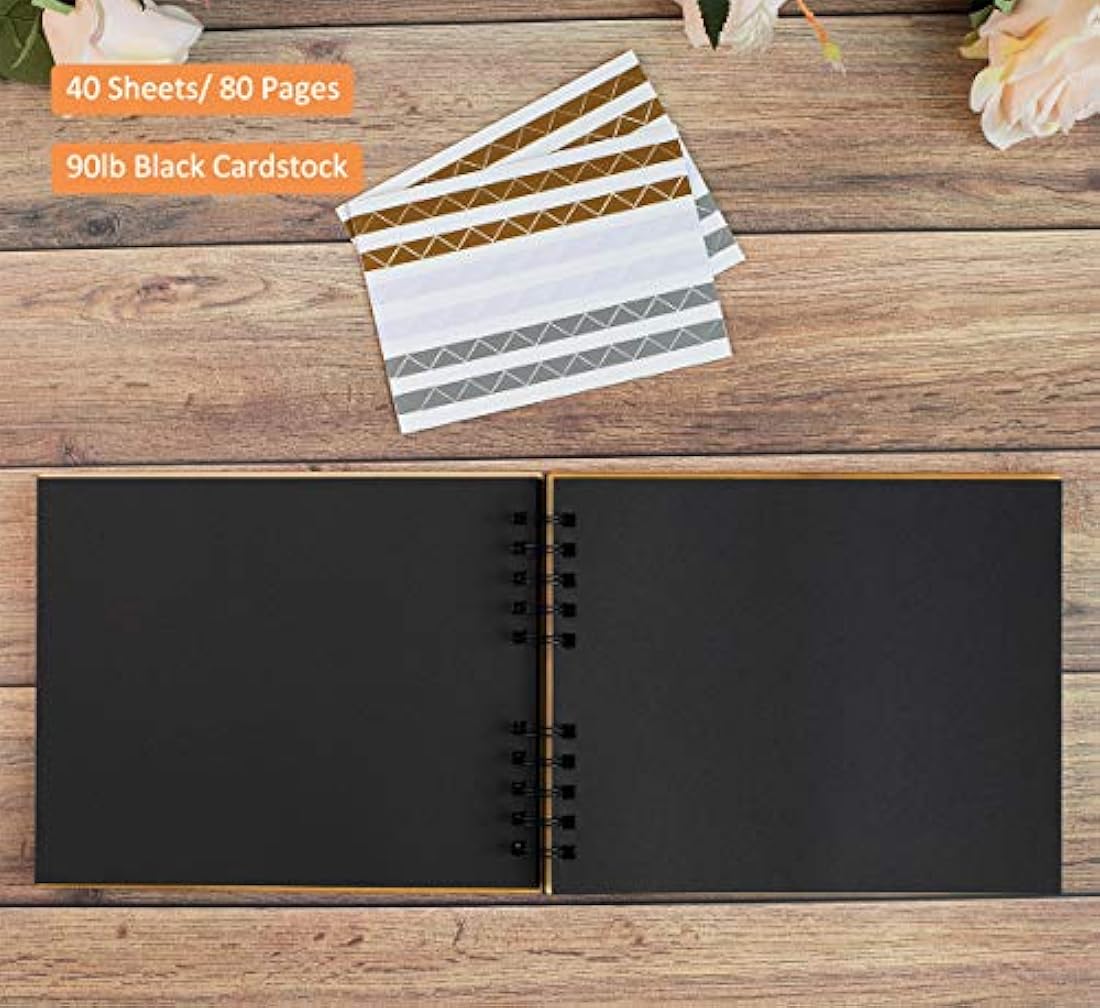 Álbum de recuerdos de madera con 80 páginas en blanco