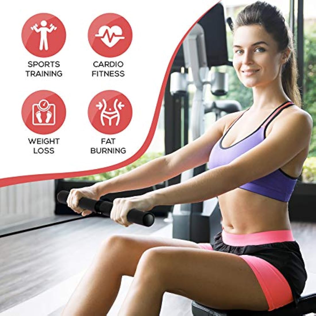 Máquina de remo para entrenamiento deportivo SERENELIFE SLRWMC10