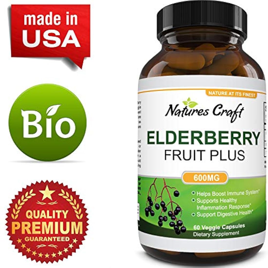 Suplemento antioxidante cápsula de saúco negro