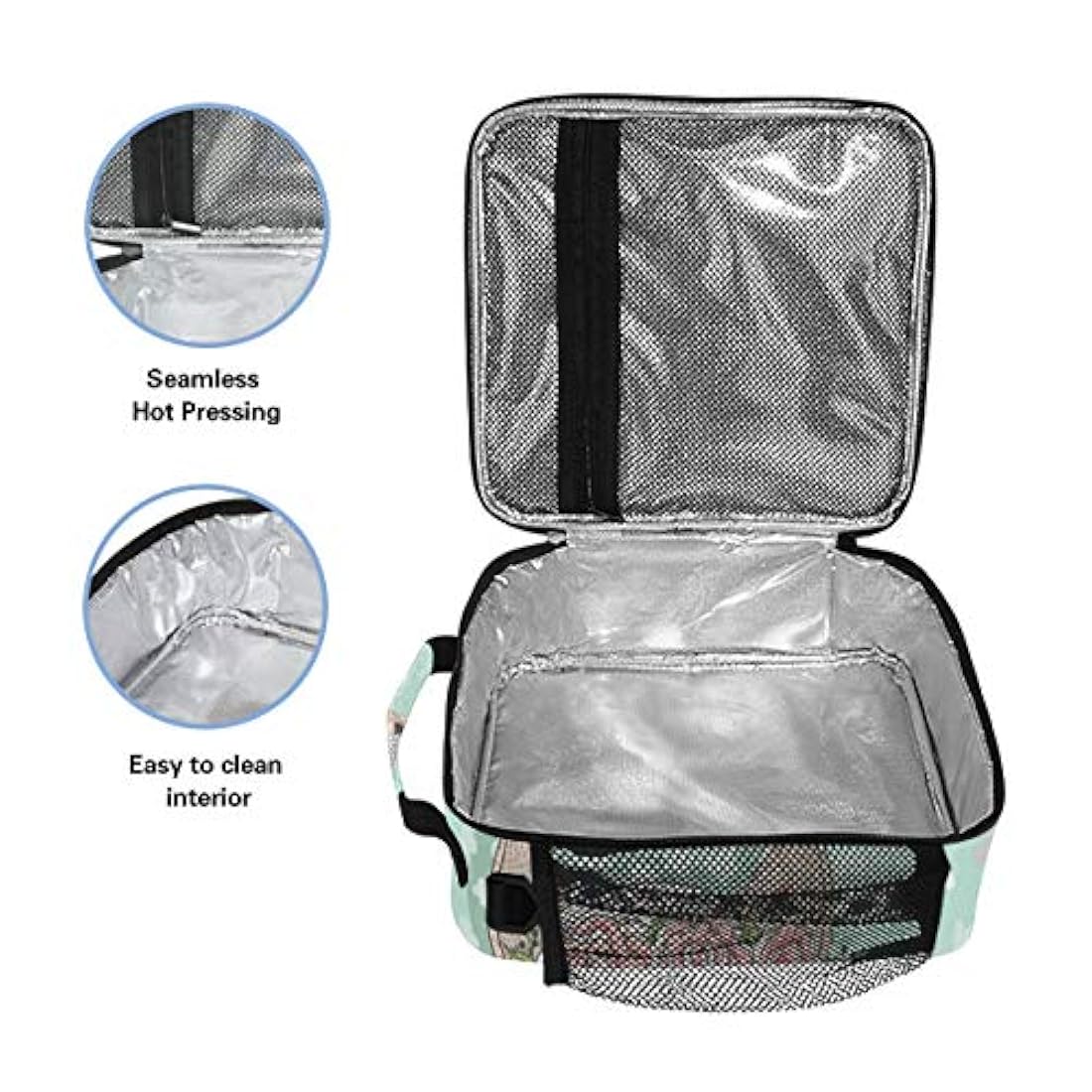 Bolsa térmica para el almuerzo diseño de flores