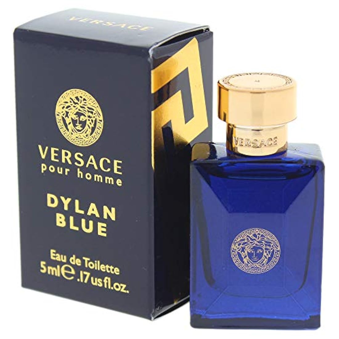 Versace Dylan Blue Mini Eau de Toilette Splash para hombres, 0.17 onzas