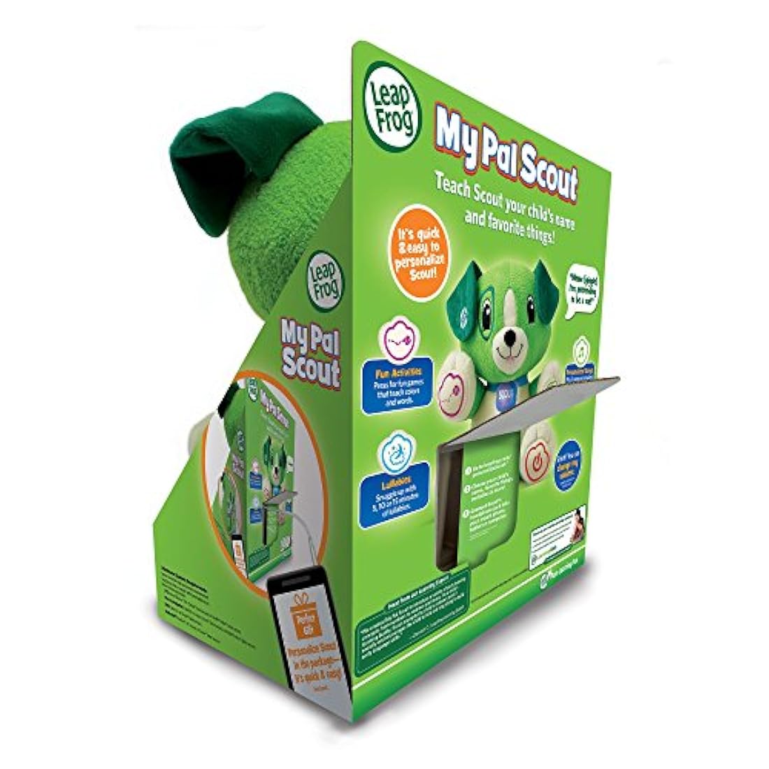 pero de peluche para niños color verde