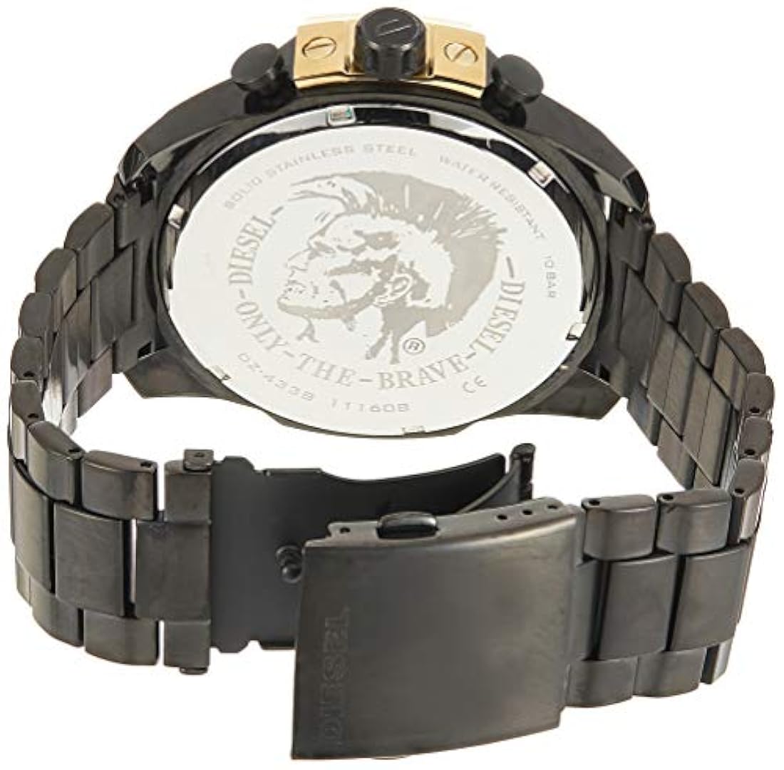 Reloj cronógrafo de acero inoxidable para hombre, negro
