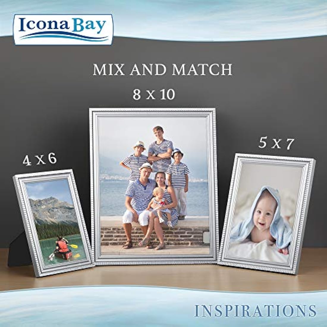 Juego de marcos de fotos 6 unidades Plateado