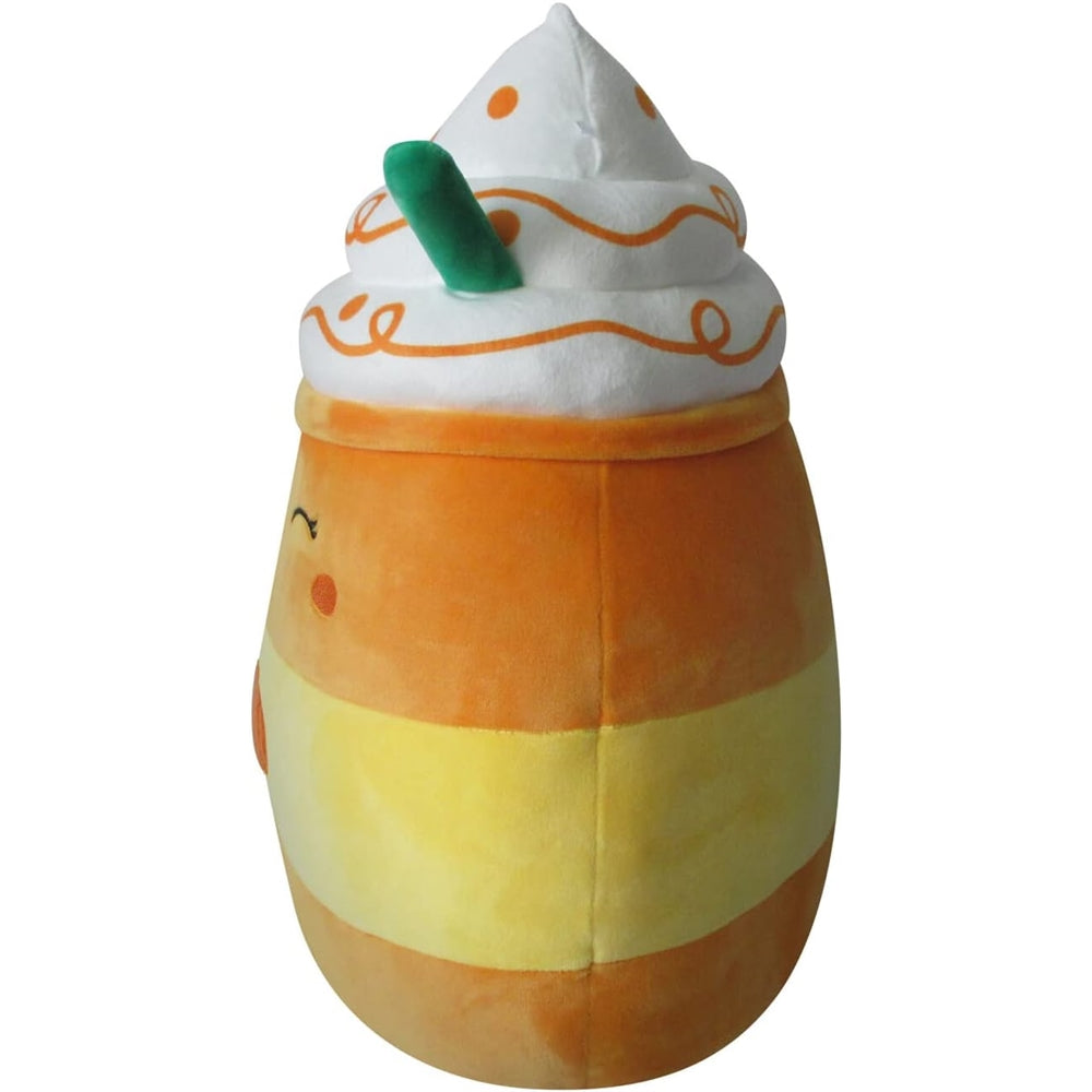 Peluche grande de calabaza naranja con pajita verde
