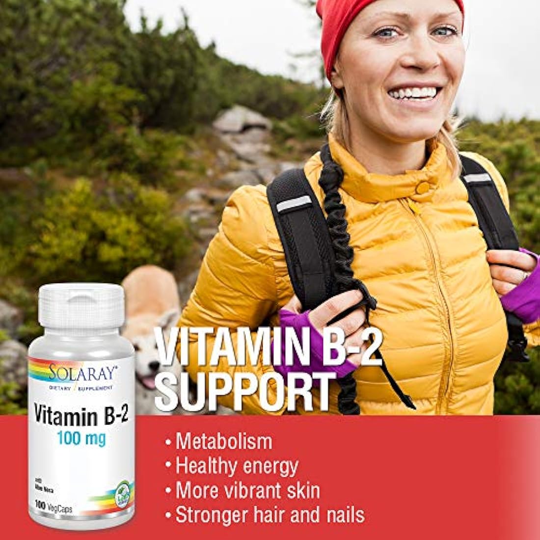 Solaray B-2 Suplemento, 100 mg, 100 Count
