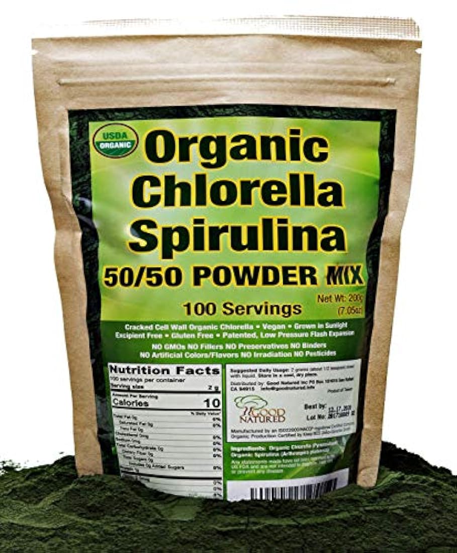 Spirulina orgánica en polvo Good Natured Chlorella 50/50