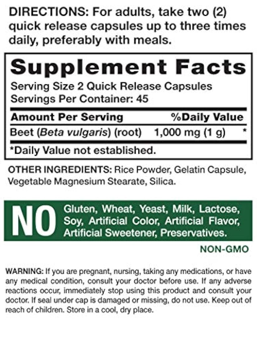 Remolacha Raíz Cápsulas
