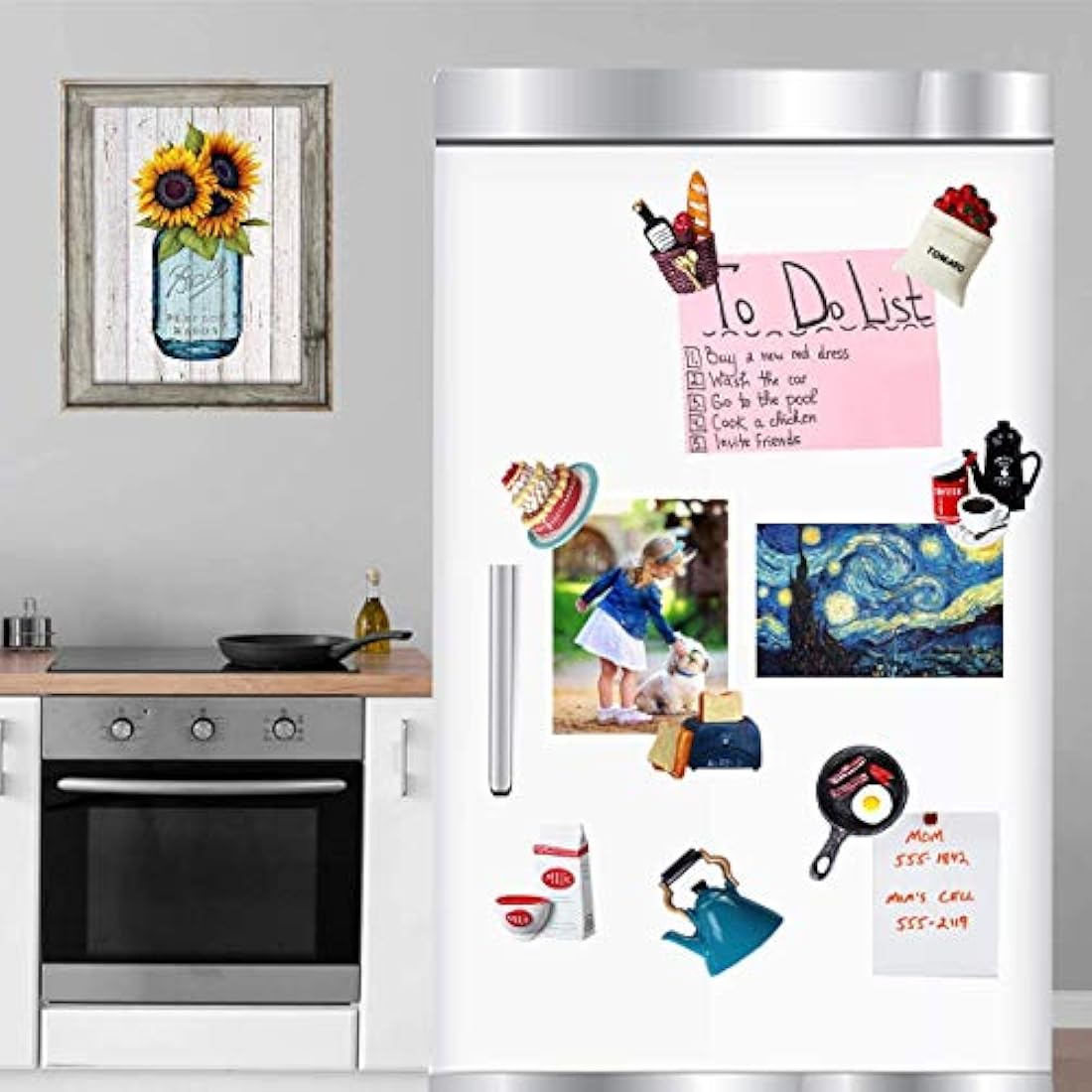 8 Imanes para nevera, con forma de comida para decoración