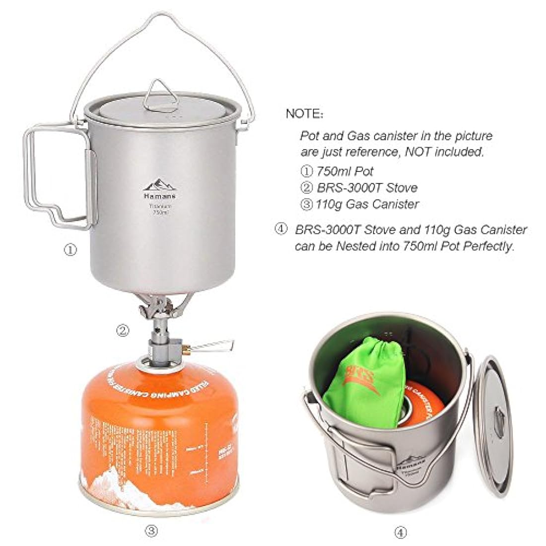 Estufa de camping ultraligera de titanio solo 0.88 oz