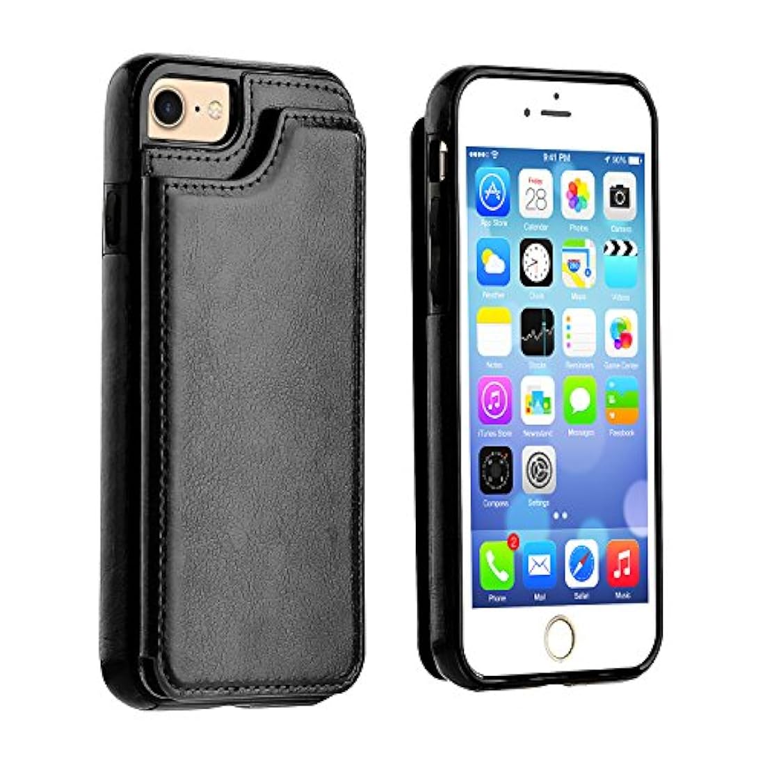 Funda tipo cartera para iPhone 8, resistente a golpes.