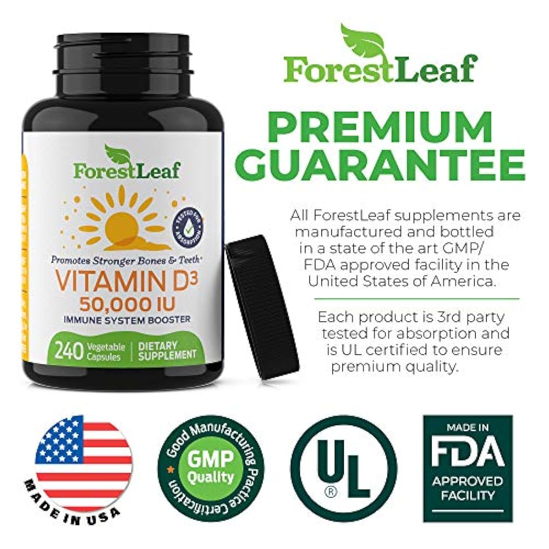 Suplemento semanal de vitamina D3 50.000 240 cápsulas