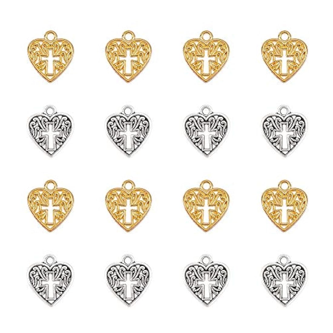 Dijes y medallas 80 piezas dijes corazón encantos a granel