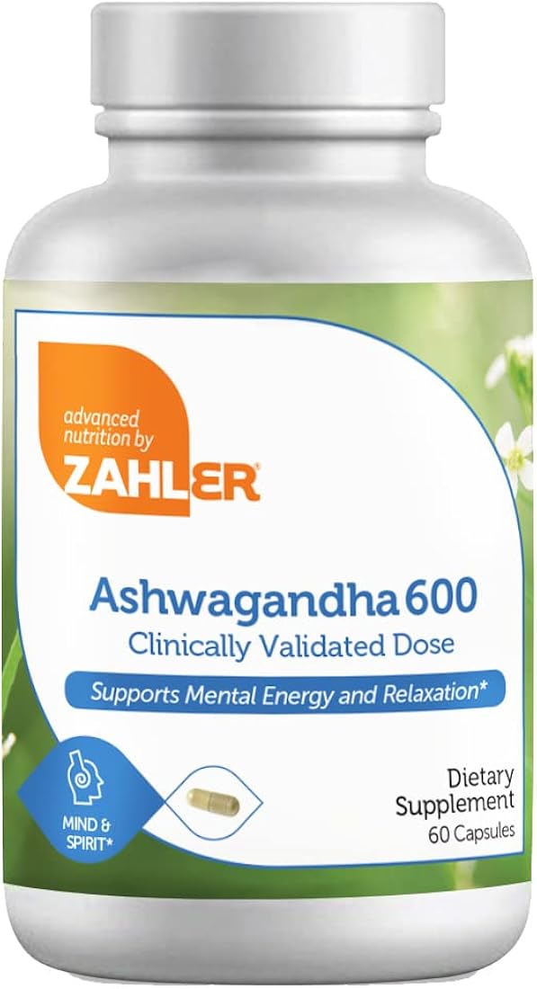 Suplemento Ashwagandha Capsules, KSM-66 600mg Relajación