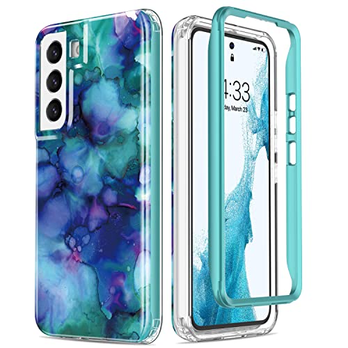ESDOT Funda para Samsung Galaxy S22, grado militar, prueba de caídas de 21 pies, funda resistente con diseños de moda para mujeres y niñas, funda protectora para Galaxy S22 de 6.1 pulgadas, mármol ópalo morado