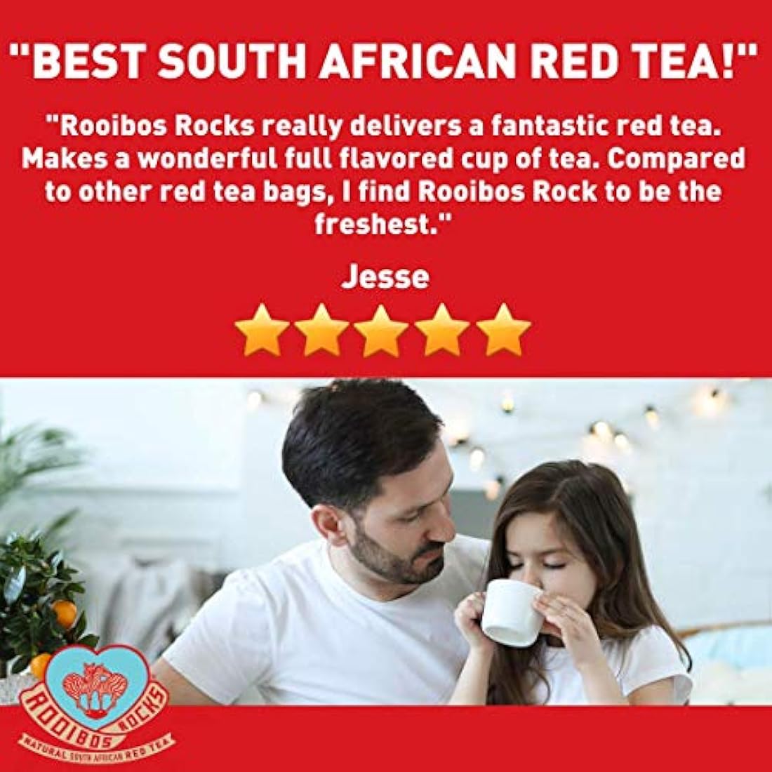Rooibos Tea Immune Support Teabags - 200 USDA orgánico no GMO Naturalmente libre de cafeína Sudafricana Red Bush Herbal Tea Bags por Rooibos Rocks - Siente la bondad y aumenta tu inmunidad