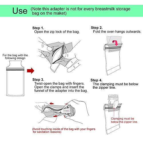 Adaptadores de bolsa de almacenamiento de leche materna