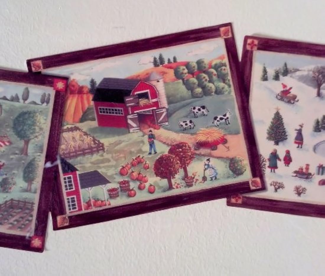 cenefa País Seasons Tema en 4 paneles plantilla