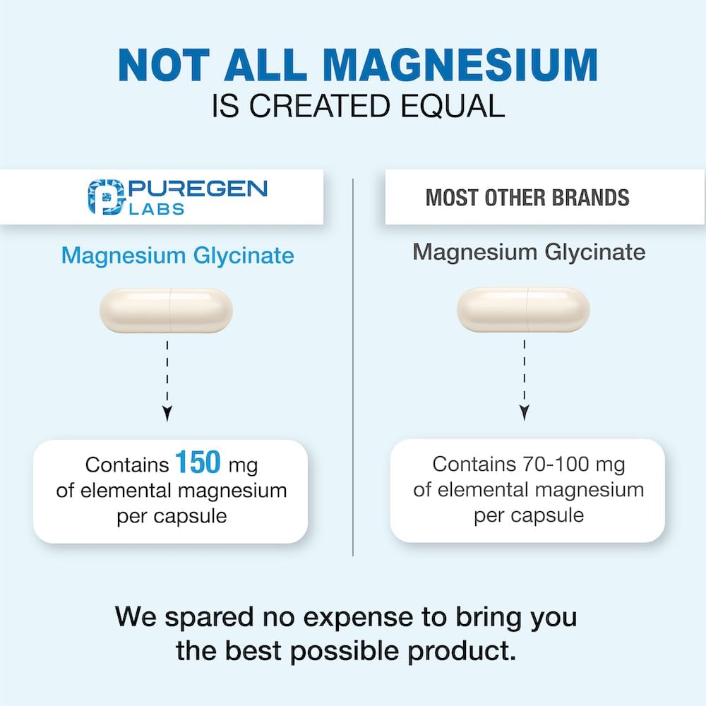 Magnesio Glicinato 500mg Veggie Caps, Alta Absorción, 240 cápsulas