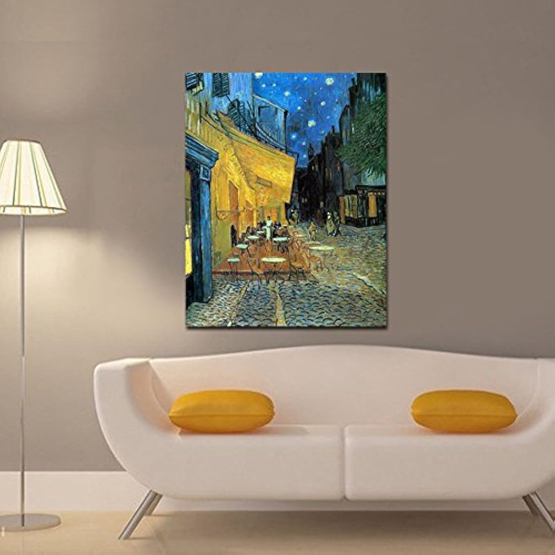 reproducción al óleo del cuadro Terraza de café