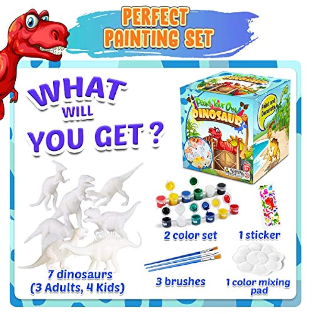 Juego de pintura para niños, diseño de dinosaurios