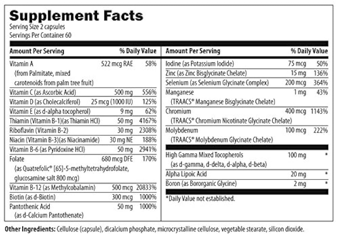 Diseños para la salud dos veces al día Multi - Folato activo