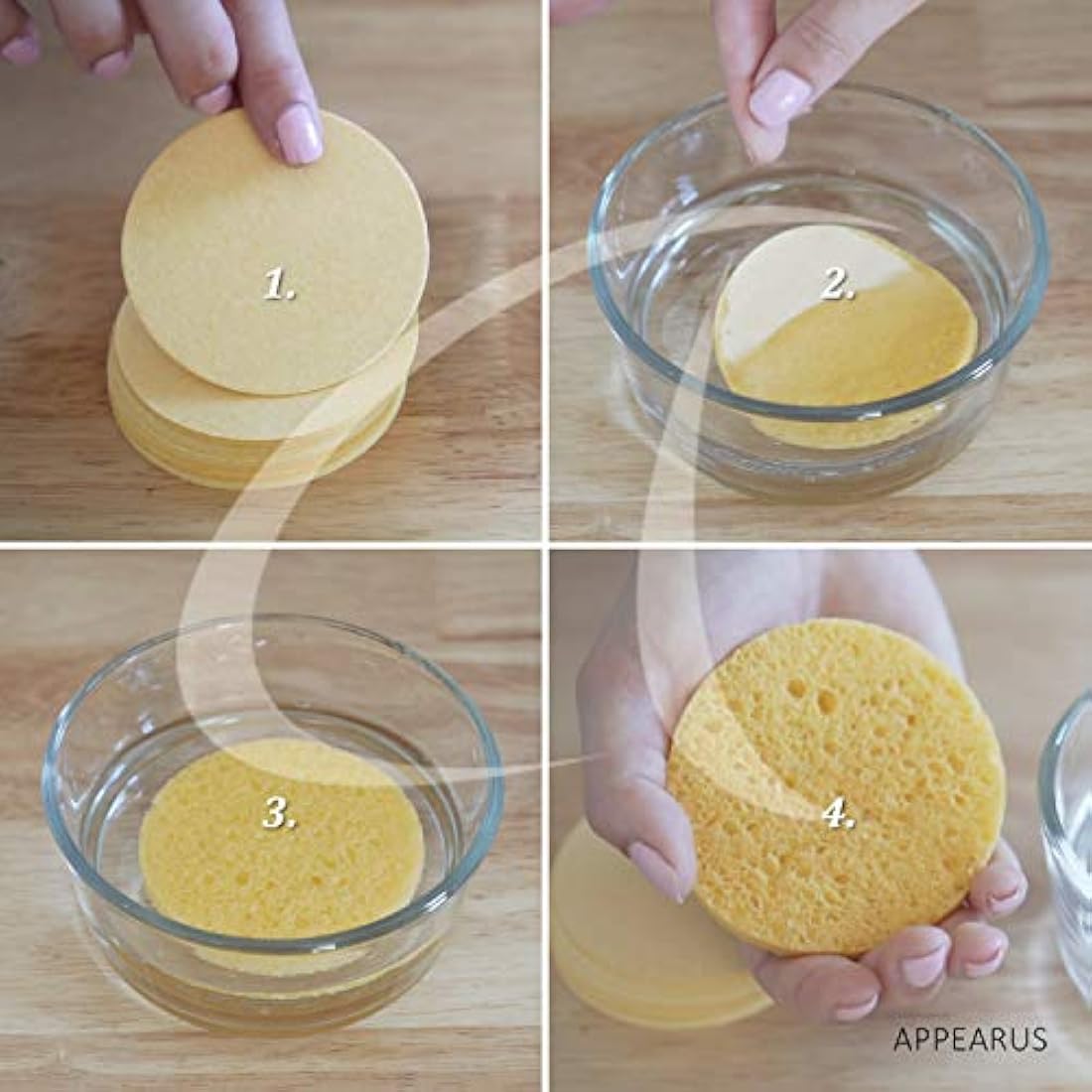 pareceus Natural comprimido Celulosa Esponjas Facial color