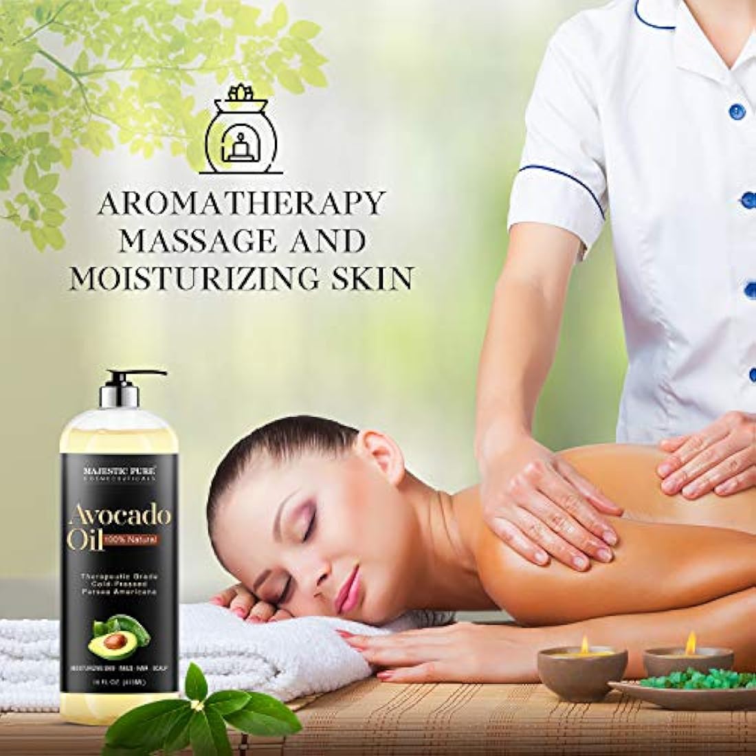 Aceite de aguacate puro para cabello y piel