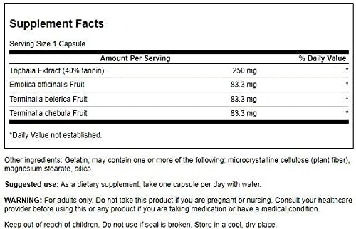 Swanson Triphala (estandarizada) 250 miligramos 120 cápsulas