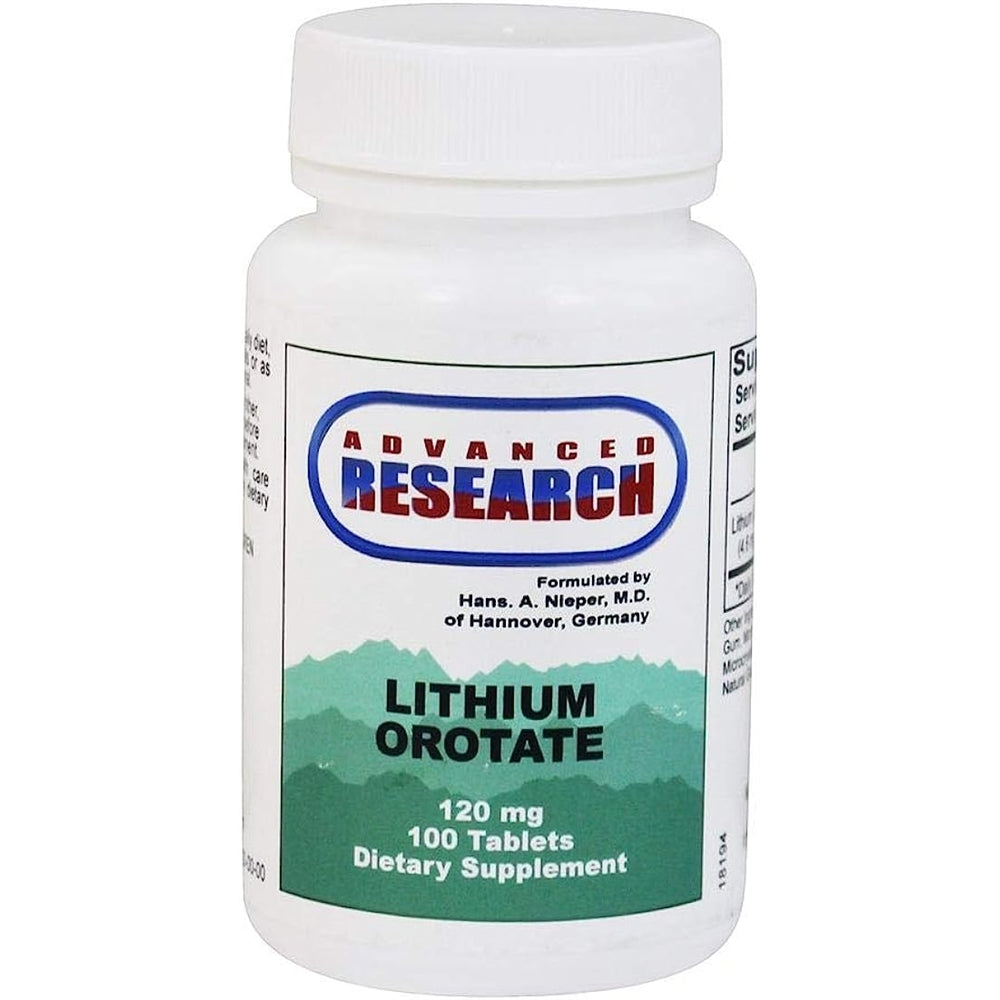 Suplementos Orotate de litio 120 miligramos 100 lengüetas