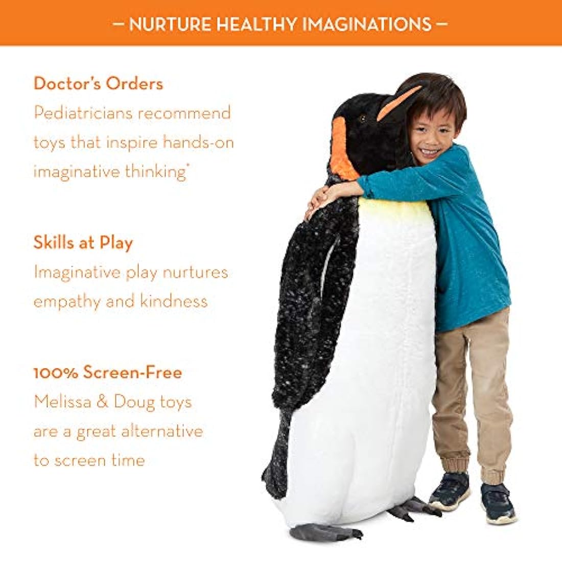 Melissa & Doug - Pingüino gigante emperador de peluche