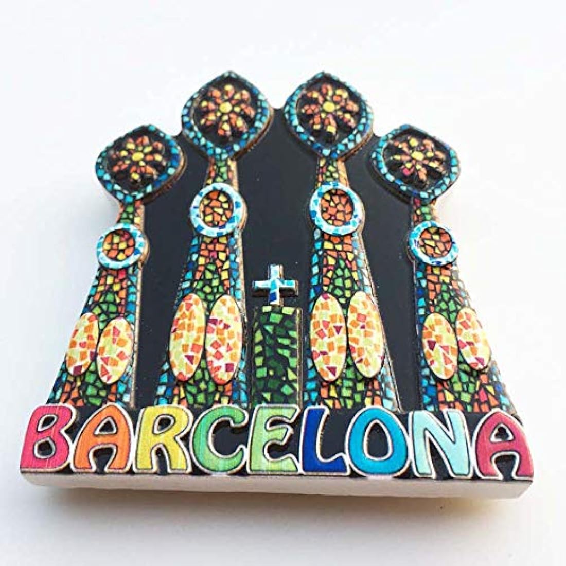 Imán para nevera en 3D, hecho a mano, de resina, Barcelona