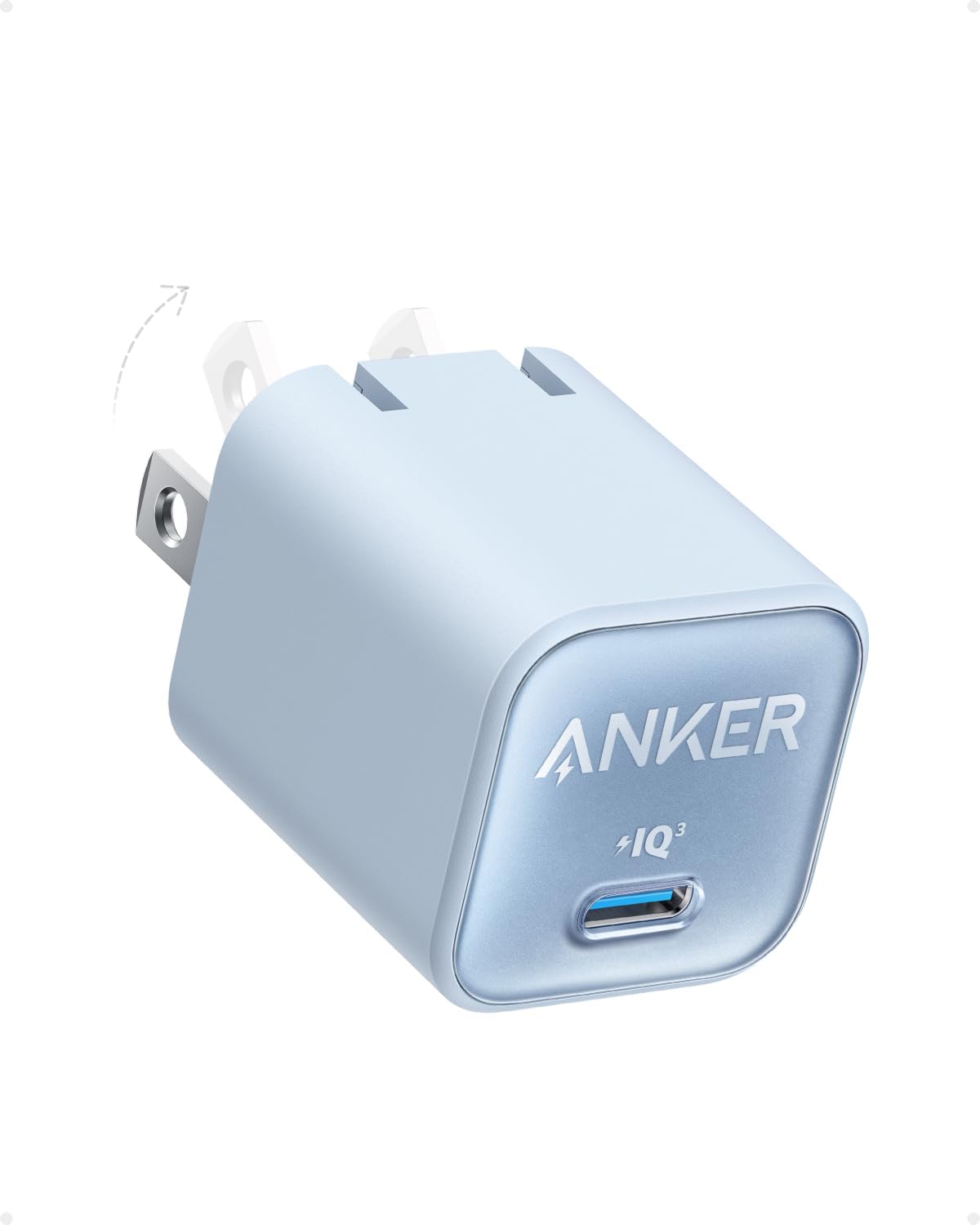 Cargador USB C GaN de 30 W plegable PPS Anker